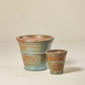Ringed Camelia Pot Antique Green