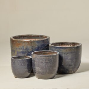 Outdoor pot Egg - Antique Blue