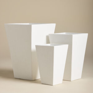 Outdoor pot Taper Square - White
